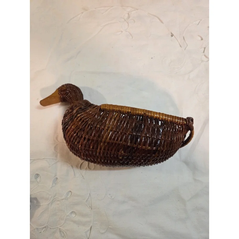 Vintage Wicker Duck Basket